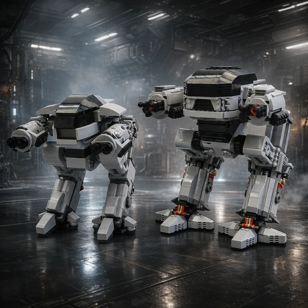 Model Kit Robocop - MOC Sci-Fi Mech Building Blocks Set,