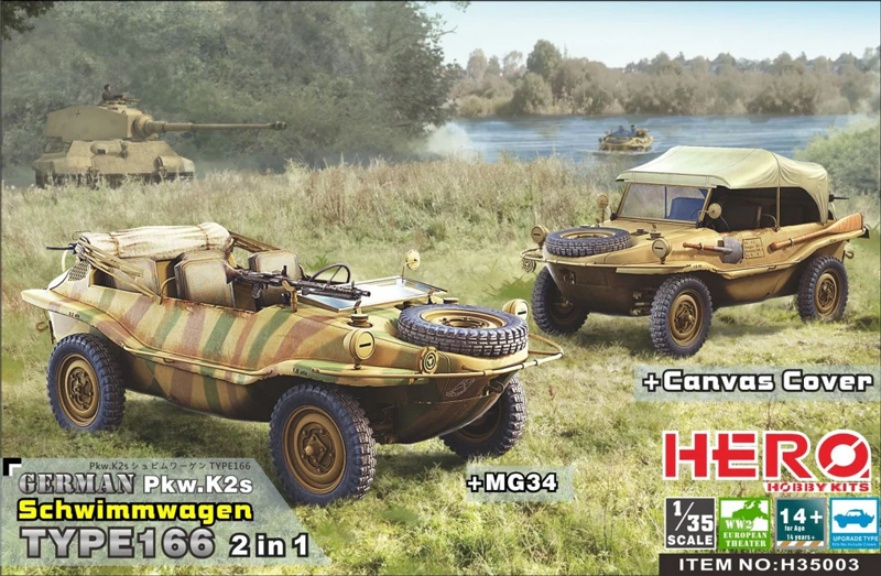 Model Kit History - Hero F35003 German Pkw.k2s Schwimmwagen Model