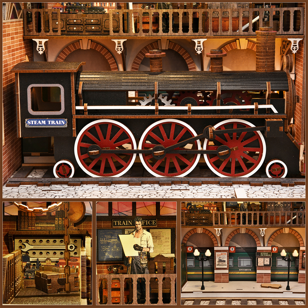 Model Kit History - Book Nook Kit Tram Station Retro