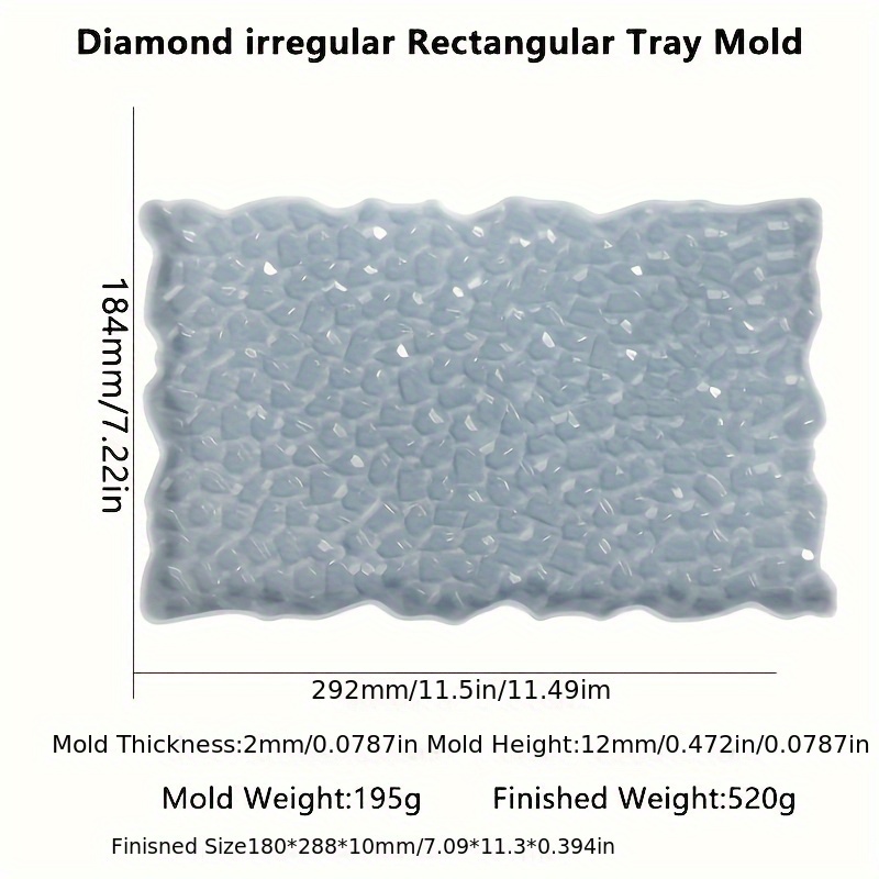 Resin Kit Cast - Rectangular Diamond Irregular Silicone Mold, Plus