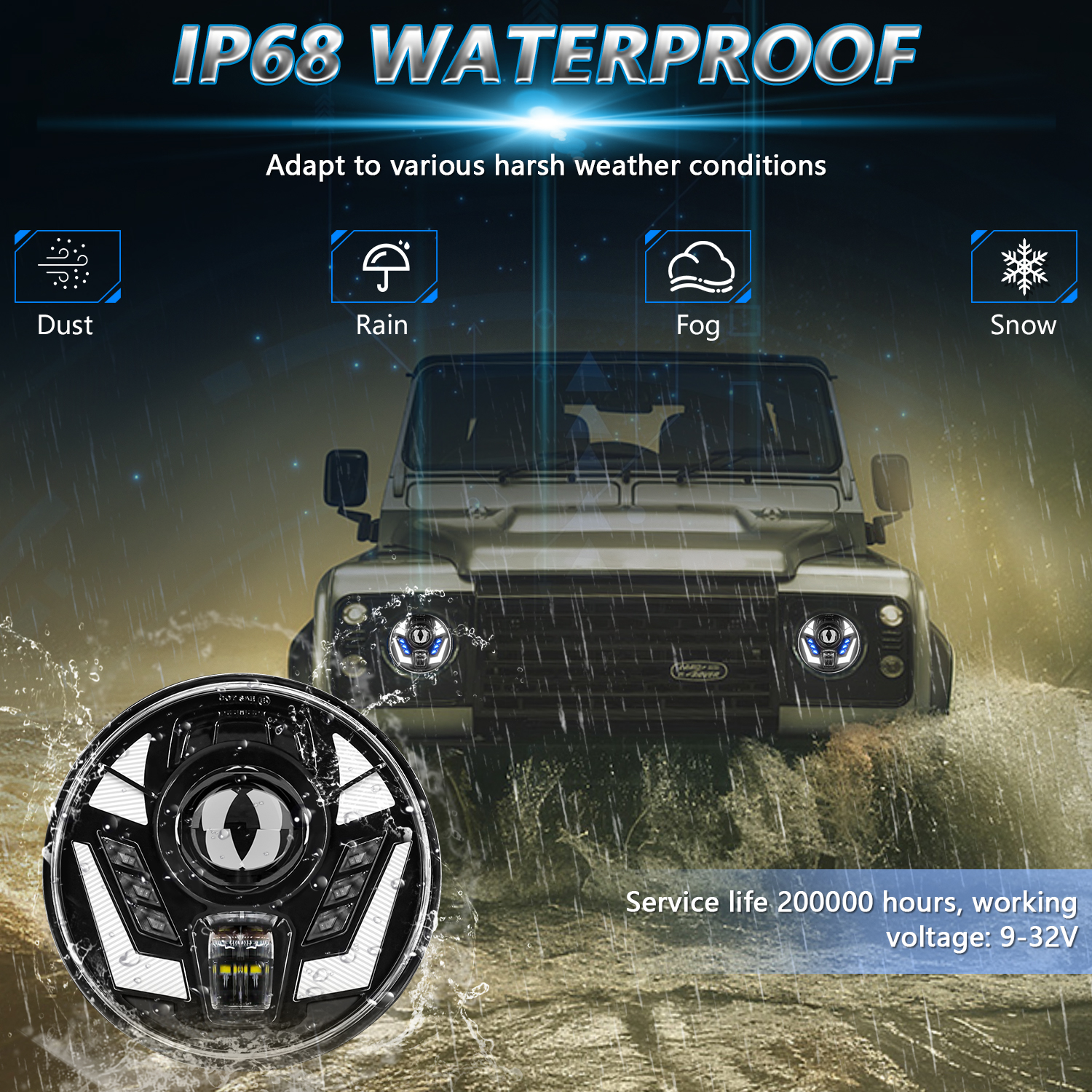 7 Inch Wrangler Headlight Led  - Model Kit Jeep 评论和价格