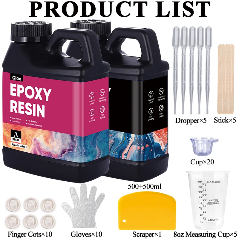 500ml 1000ml Easy Mixing Epoxy - Resin Kit Cast 评论和价格