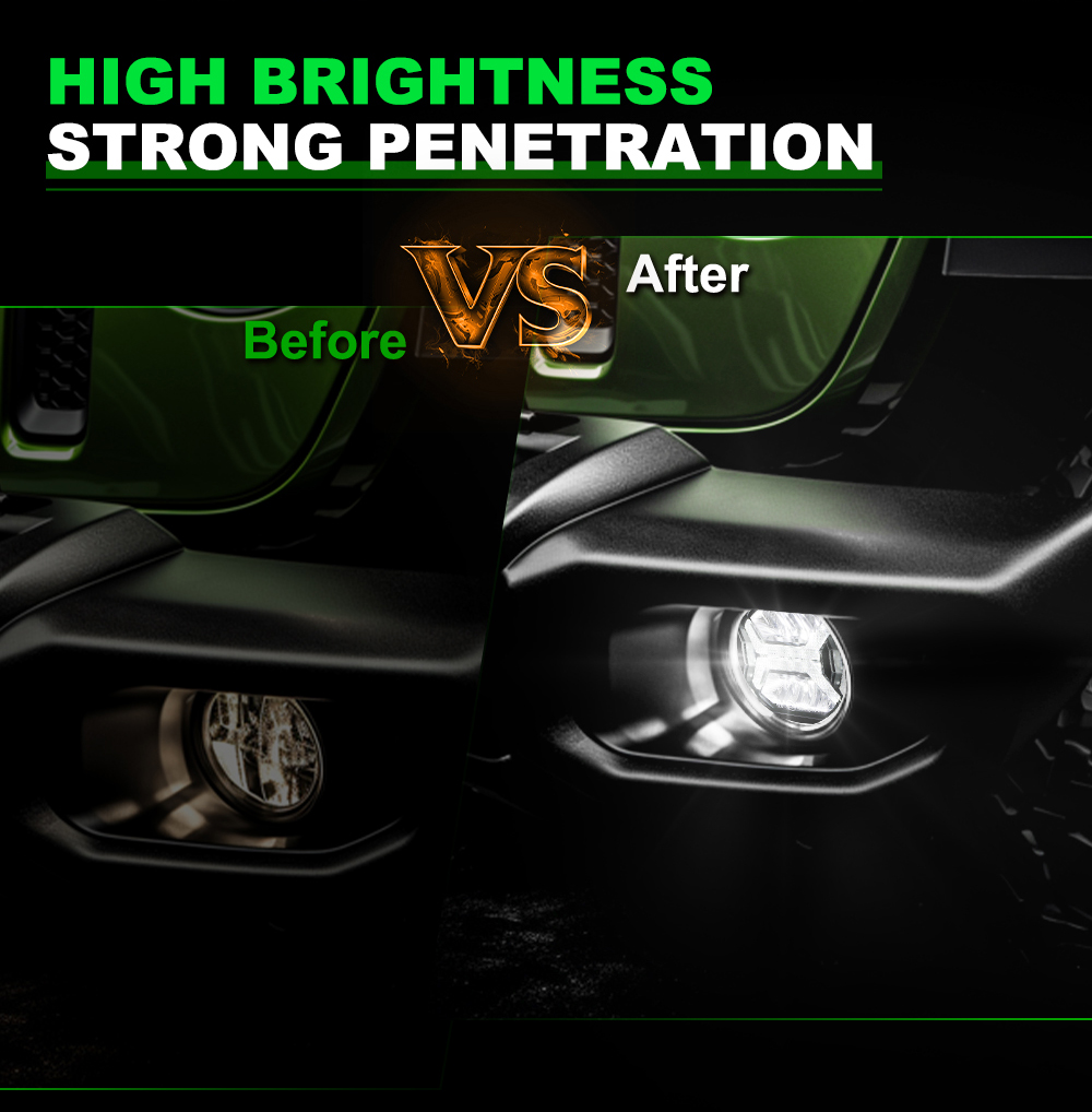 1 Pair 60W 4 Inch LED Fog Ligh - Model Kit Jeep 评论和价格