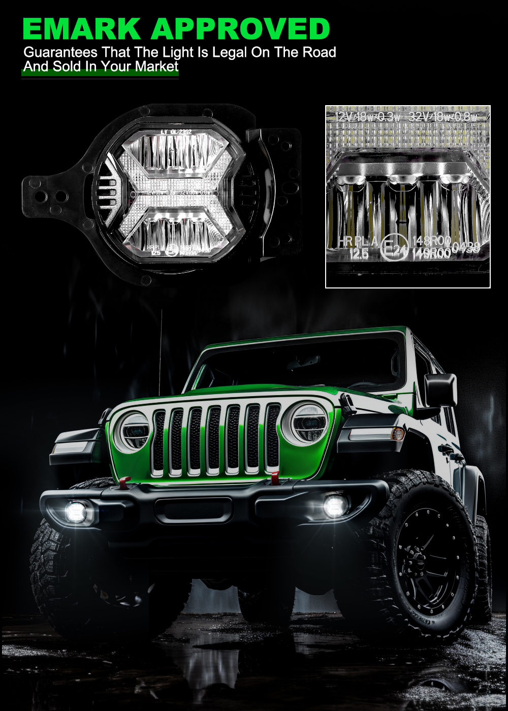 1 Pair 60W 4 Inch LED Fog Ligh - Model Kit Jeep 评论和价格