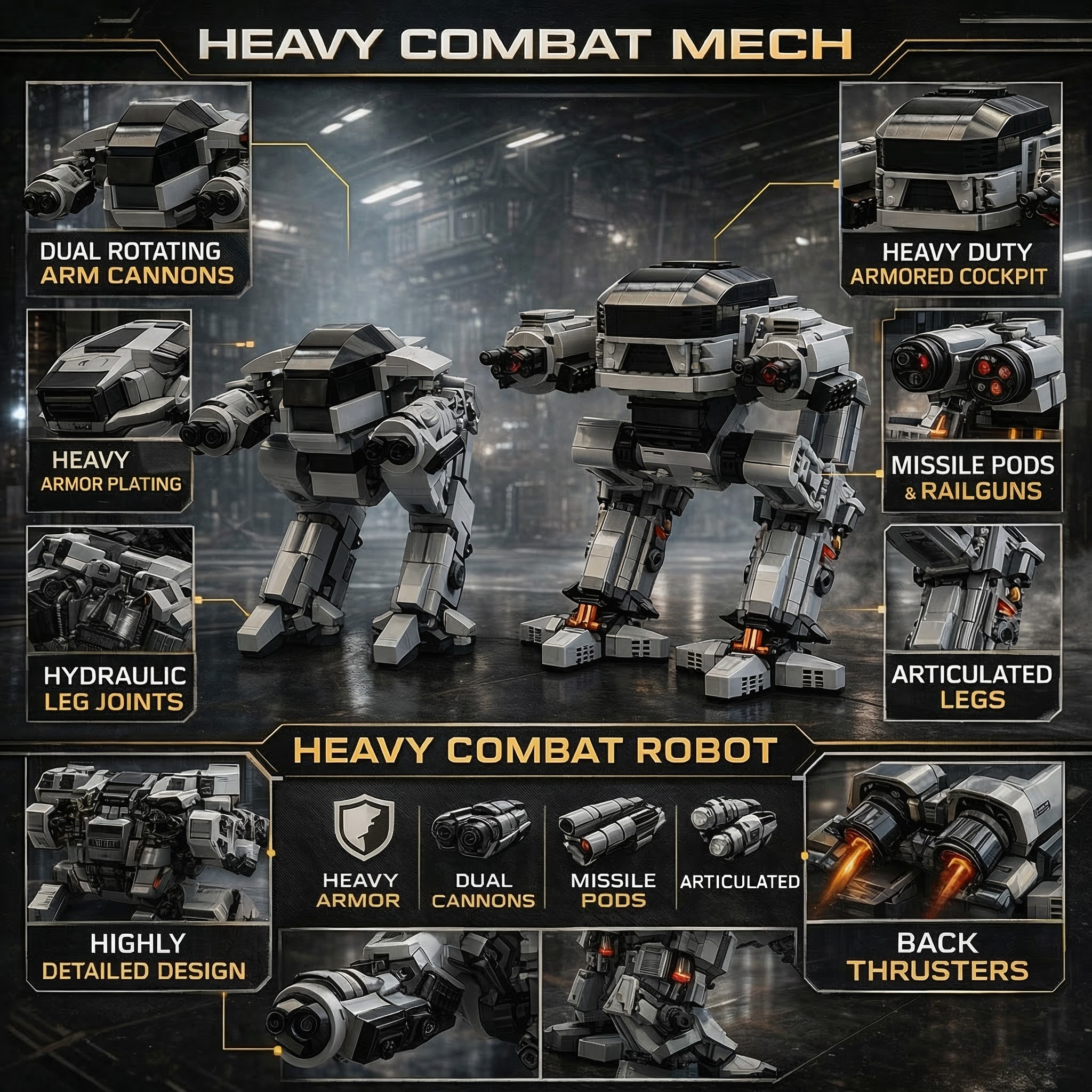 MOC Sci-Fi Mech Building Block - Model Kit Robocop 评论和价格