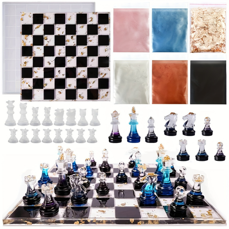 23pcs Chess Set with Silicone  - Resin Kit Cast 评论和价格