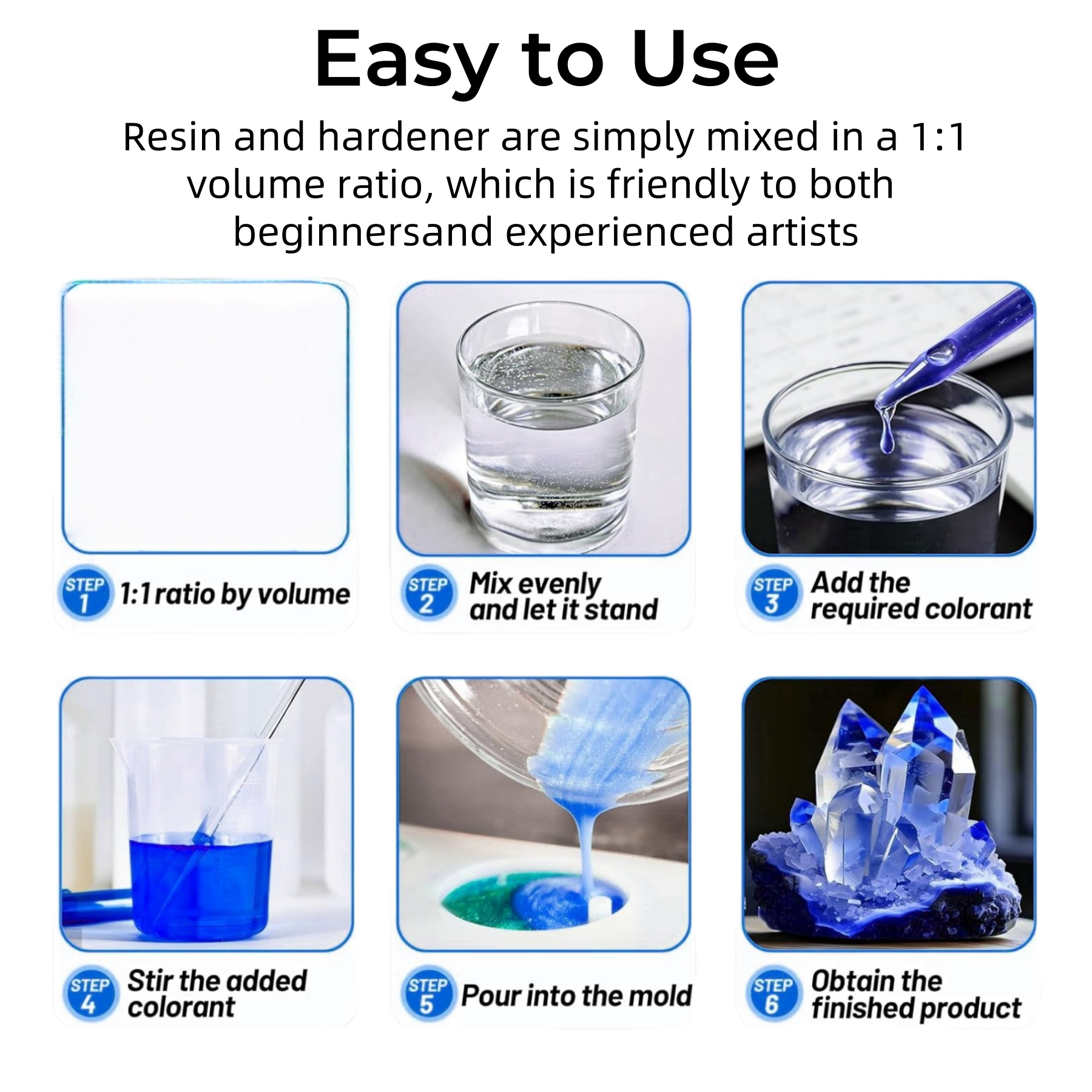 1:1 Crystal Clear Epoxy Resin  - Resin Kit Cast 评论和价格