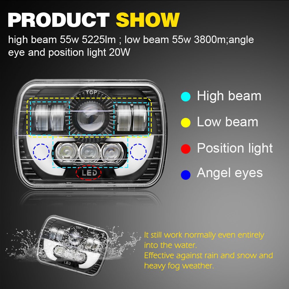 7inch H4 Led Light For Jeep Wr - Model Kit Jeep 评论和价格