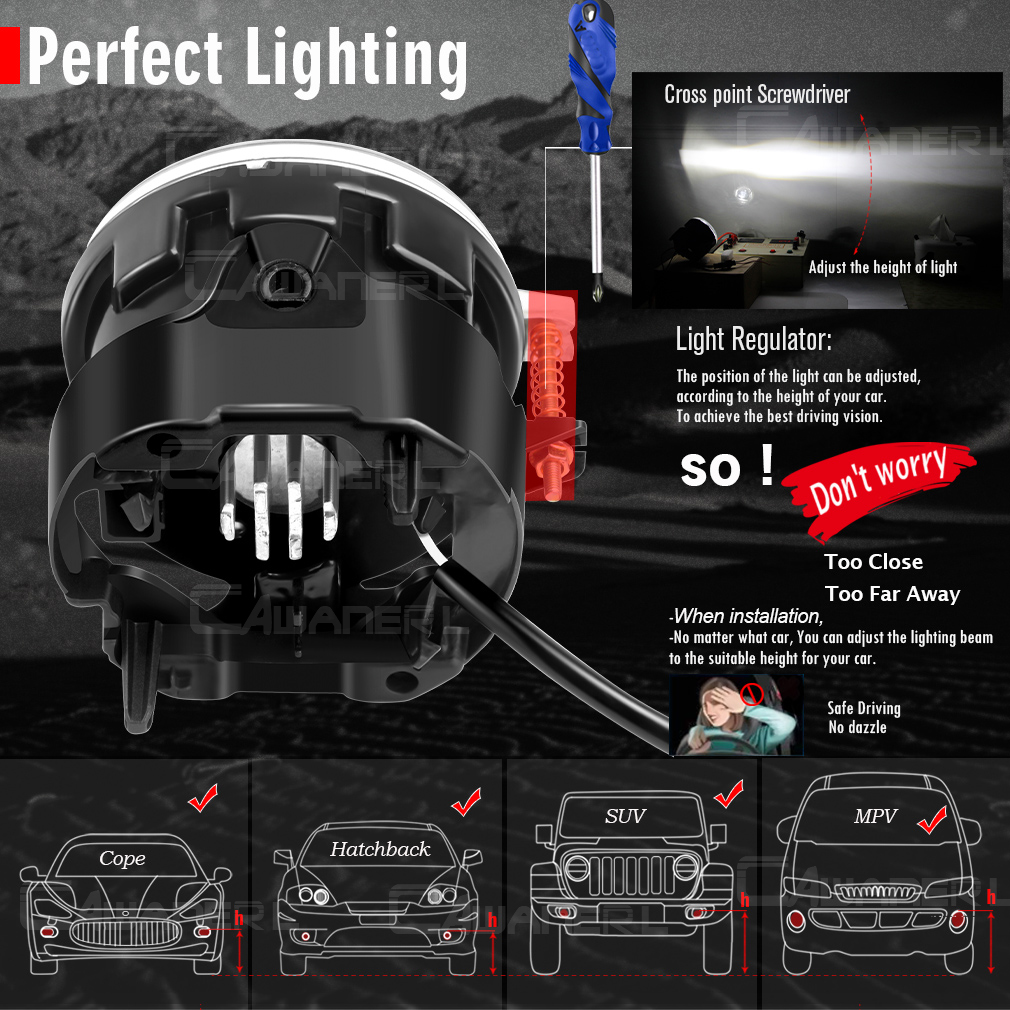 2 X 30W 6000LM LED Angel Eye F - Model Kit Jeep 评论和价格